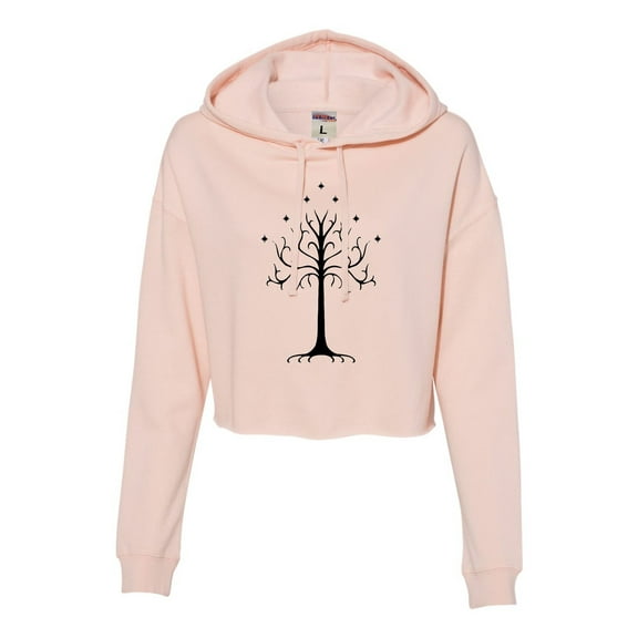 Womens Enchanted Tree Cropped Hooded Sweatshirt