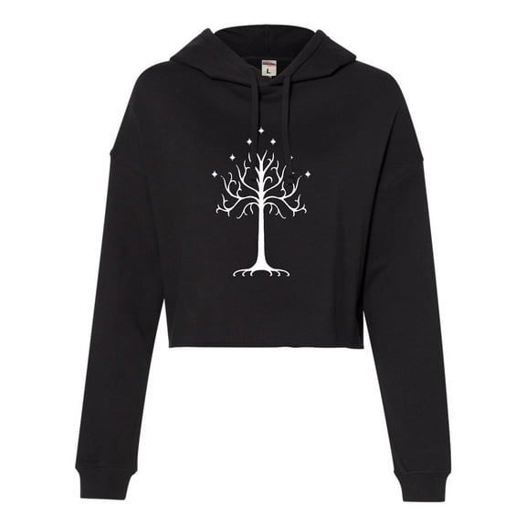 Womens Enchanted Tree Cropped Hooded Sweatshirt