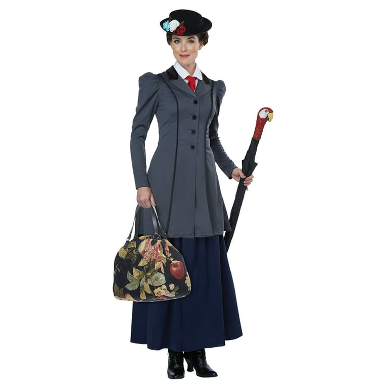 Womens English Nanny Mary Poppins Costume size Large 10-12