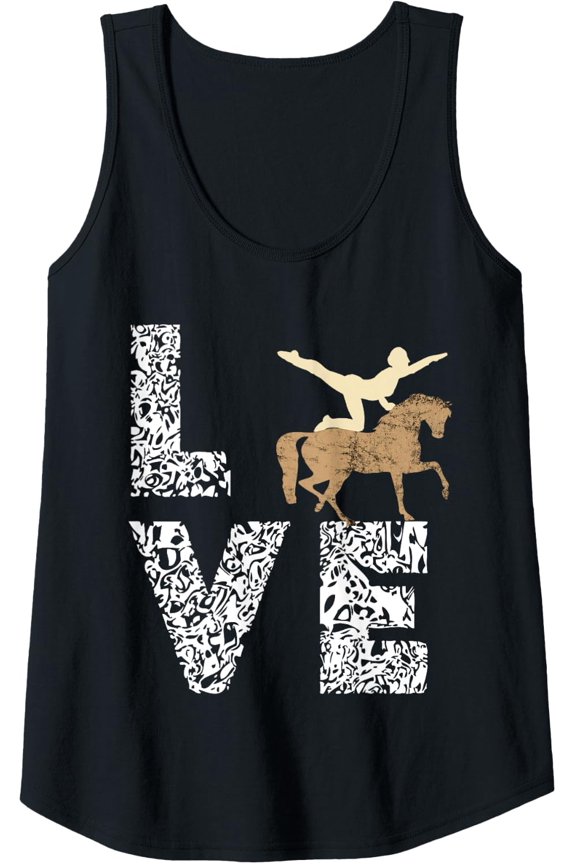 Womens Equestrian Vaulting Horse Gymnastic Horseback Vault Tank Top Size S-3XL