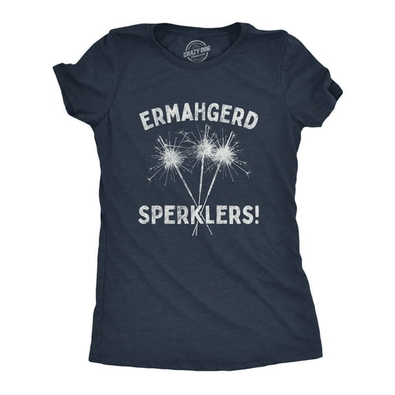 Womens Ermahgerd Sperklers T Shirt Funny 4th of July Fireworks Sparklers Graphic Novelty Tee Womens Graphic Tees