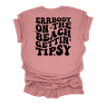 thumbnail image 1 of Womens Errrybody On The Beach Gettin' Tipsy Groovy Cute Fun Ladies Short Sleeve T-Shirt-Heather Mauve-Medium, 1 of 4