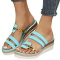 thumbnail image 1 of Womens Espadrilles Platform Wedge Slip on Sandals Fashion Metallic High Heel Dressy Slides for Women, 1 of 7
