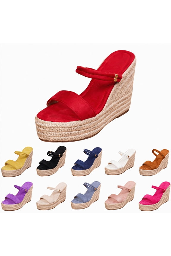 Womens Espadrilles Wedge Sandals Platform Non Slip Open Toe Heels Strappy Summer Vacation Spring Dress Slides Shoes Light Pink Size 9