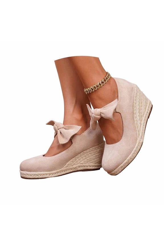 Womens Espadrilles Wedges Sandals Heels Open Toe Tie Lace Up Platform Ankle Strap Summer Dress Shoes