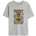 thumbnail image 1 of Womens Espooky Vibes Graphic Sugar Skull Tee T-shirt Top Floral Short Sleeve Round Neck Gray S-3XL, 1 of 4