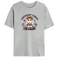 thumbnail image 1 of Womens Espooky Vibes Graphic Tee Floral Tee T-shirt Top Commuting Short Sleeve Round Neck Gray S-3XL, 1 of 4