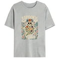 thumbnail image 1 of Womens Espooky Vibes Graphic Tee T-shirt Top Cotton casual Floral Short Sleeve Round Neck Gray S-3XL, 1 of 4