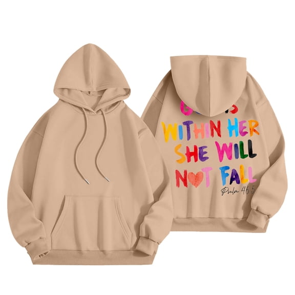 Womens Essentials Hoodie Long Sleeve Letter Print Hooded Sweatshirt Fall Fashion Casual Pullover Tops 2025 Winter Clothes