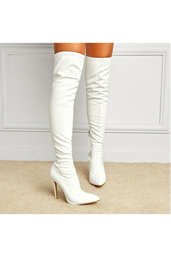 Womens Essentials Juebong Women's Over The Knee Boots,Pointed Side Zipper 3.3 Inches High Stilettos Heels Boots
