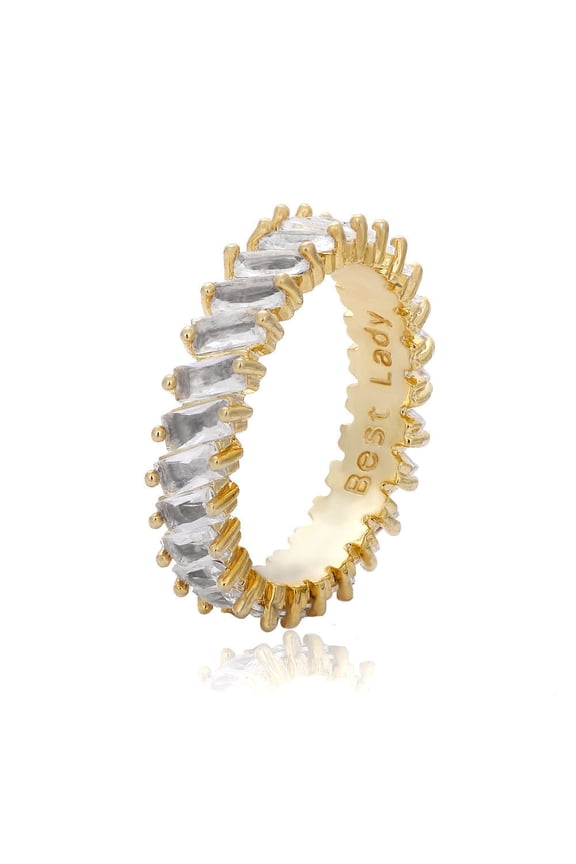 Womens Ring with Cubic Zirconia Rhinestone Inlaid Artificial Gem Alloy Ring for Her Fashion Jewelry Statement Ring for