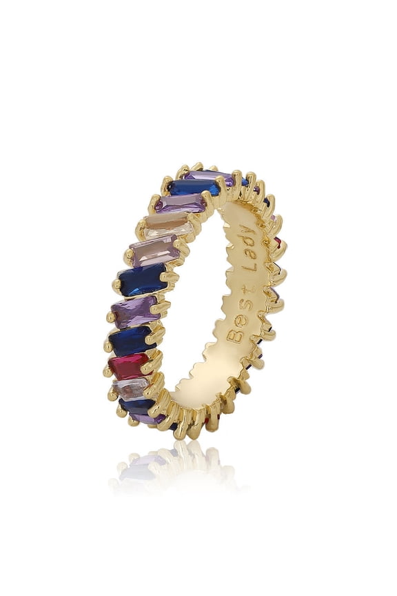 Womens Ring with Cubic Zirconia Rhinestone Inlaid Artificial Gem Alloy Ring for Her Fashion Jewelry Statement Ring for