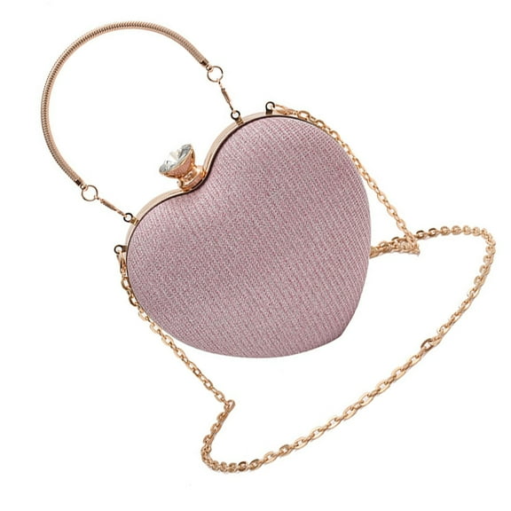 Womens Evening Bag Heart Shaped Crossbody Bag Wedding Purse Evening Handbag