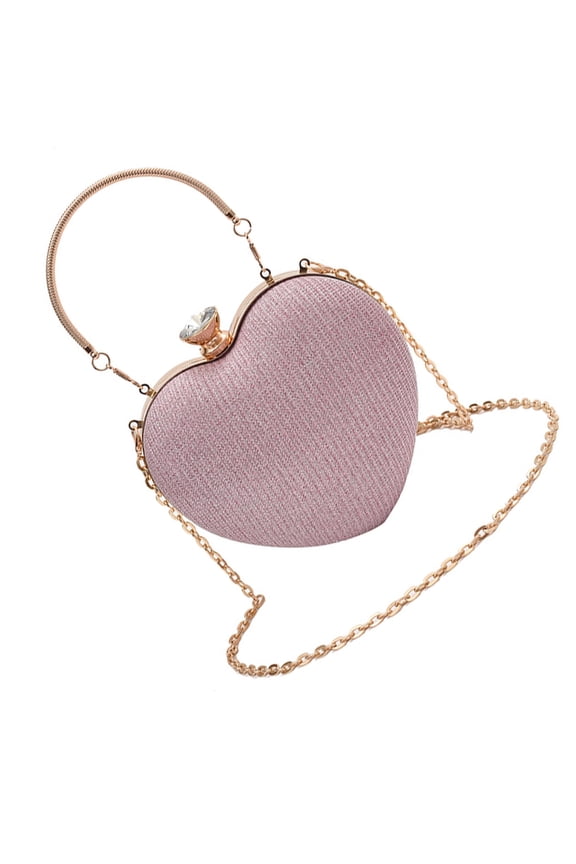 Womens Evening Bag Heart Shaped Crossbody Bag Wedding Purse Evening Handbag