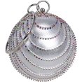 thumbnail image 1 of Womens Evening Bag Round Ball Clutch Sparkling Purse Rhinestone Handle Handbag Fringed Bags for Wedding Party Prom, 1 of 7