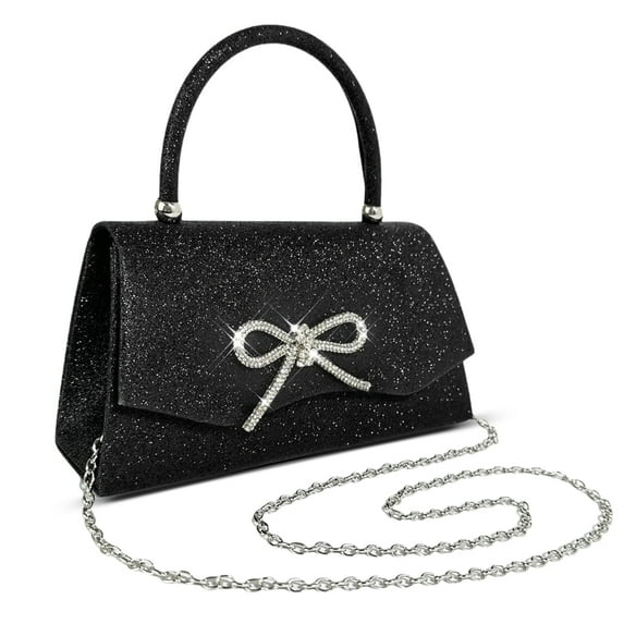 Womens Evening Bag Sparkly Bow Clutch Purse Wedding Party Purses Glitter Rhinestone Cocktail Prom Handbags