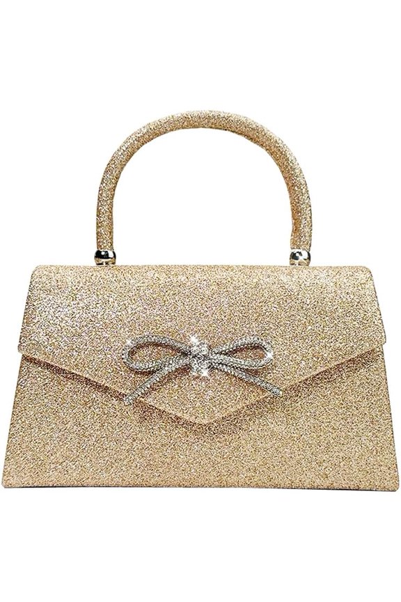 Womens Evening Bag Sparkly Bow Clutch Purse Wedding Party Purses Glitter Rhinestone Cocktail Prom Handbags