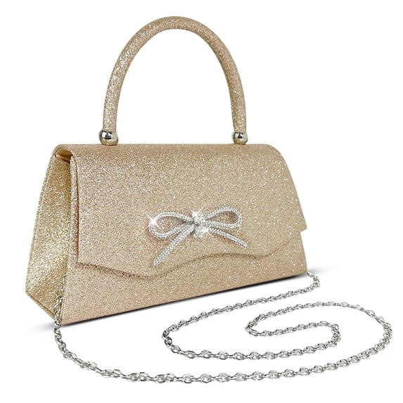 Womens Evening Bag Sparkly Bow Clutch Purse Wedding Party Purses Glitter Rhinestone Cocktail Prom Handbags