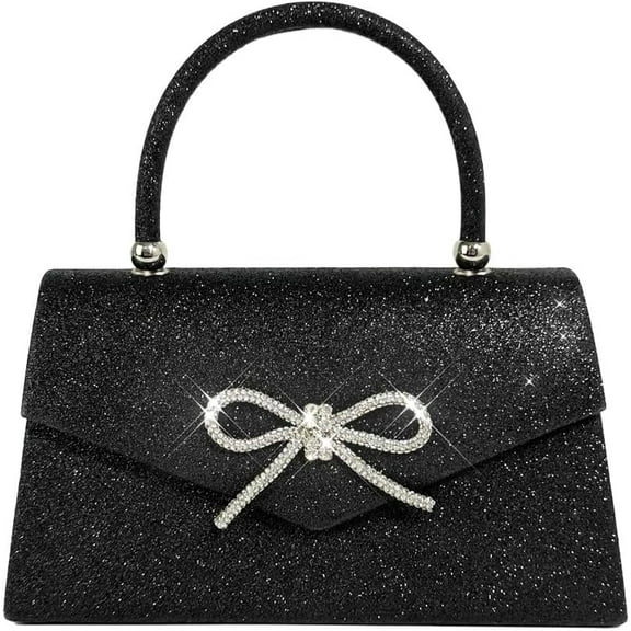 Womens Evening Bag Sparkly Bow Clutch Purse Wedding Party Purses Glitter Rhinestone Cocktail Prom Handbags