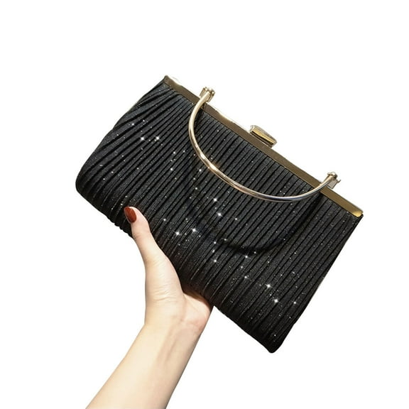 Womens Evening Clutch Bags Retro Sequin Handbag Sparkly Handbag with Chain Handle Purse Cocktail Wedding Party Prom Bag
