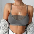thumbnail image 1 of Womens Every Day High Neck Lace Halter Cutout Bralette, Solid Color Lace Stitching Bra, 1 of 1