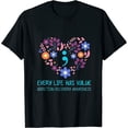 thumbnail image 1 of Womens Every Life Has Value Semicolon Addiction Recovery Awareness T-Shirt, 1 of 5