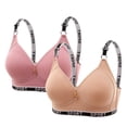 thumbnail image 1 of Womens Everyday Bras, 2 Pack Bras for Women Seamless Wire-Free Push Up Bras Full Support T-Shirt Bra V Neck Wireless Comfortable Adjustable Bra M-2XL, 1 of 2