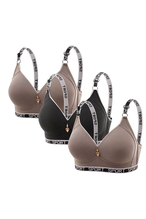 Womens Everyday Bras, 3 Pack Smooth Wireless Bras for Women No Underwire Comfort Seamless Supportive Bra Full Coverage Push Up Bralettes M-2XL