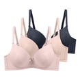 thumbnail image 1 of Womens Everyday Bras, 3 Pcs Womens Seamless Wireless Supportive Bra Push Up Comfort Full Coverage No Underwire T-Shirt Bra 85-110, 1 of 2