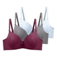 thumbnail image 1 of Womens Everyday Bras, 3PC Wireless Bras for Women Comfort Full Coverage T-Shirt Bra Seamless Push Up Bra Sexy V-Neck Bralettes for Ladies 85-110, 1 of 2