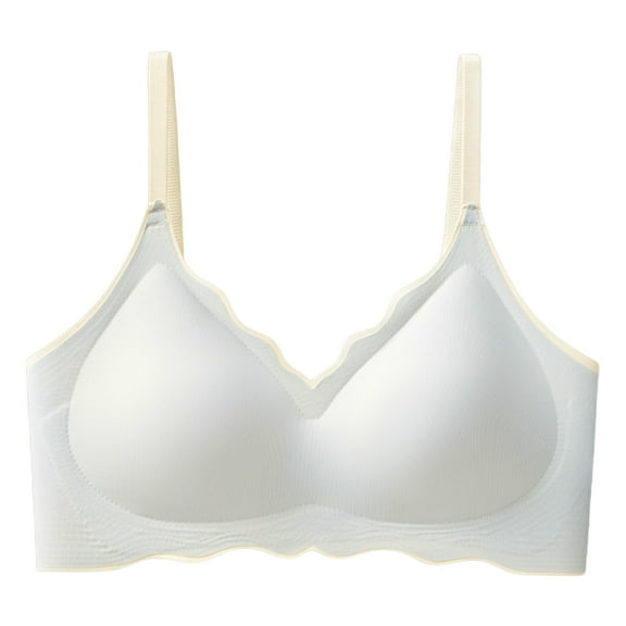 Womens Everyday Bras Comfortable Wireless Scalloped Bralettes V Neck Bra Soft Support Comfort Bra