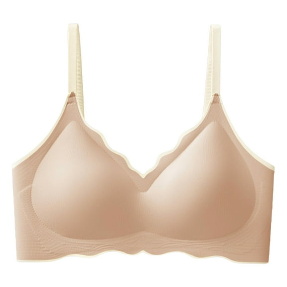 Womens Everyday Bras Comfortable Wireless Scalloped Bralettes V Neck Bra Soft Support Comfort Bra