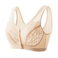 thumbnail image 1 of Womens Everyday Bras, Daisy Bras for Older Women Front Closure Bra Cotton Full Coverage Comfort Senior Wireless Snap Closing Seamless Bra S-4XL, 1 of 5