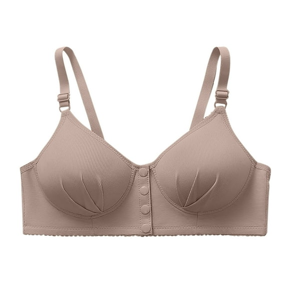Womens Everyday Bras, Daisy Bras for Older Women, Snap Front Seamless Bra, Everyday Sleep Bras, Convenient Front Close Button for Women No Wire S-3XL