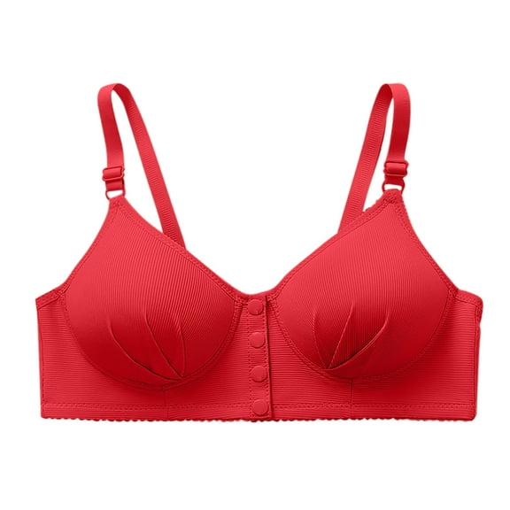 Womens Everyday Bras, Daisy Bras for Older Women, Snap Front Seamless Bra, Everyday Sleep Bras, Convenient Front Close Button for Women No Wire S-3XL