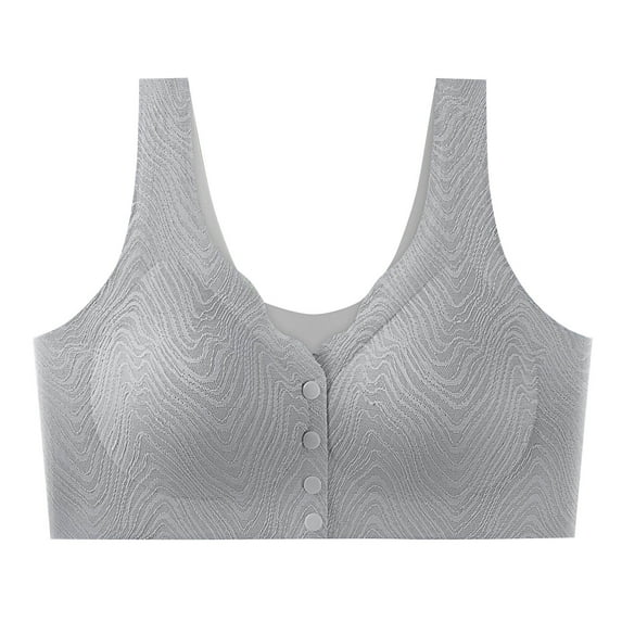Womens Everyday Bras, Daisy Bras for Women, Front Snap Closure Padded Bra for Older Senior Women, No Underwire Comfortable Bra M-3XL