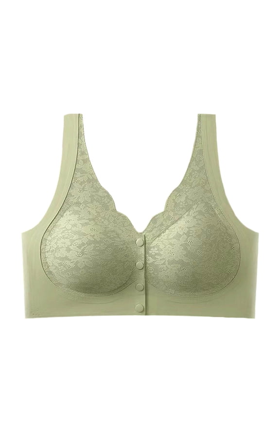 Womens Everyday Bras, Front Closure Bras for Odler Women Gathering Plush Size Bras Thin Cup Wireless Bras Full Coverage T-Shirt Bralettes L-3XL