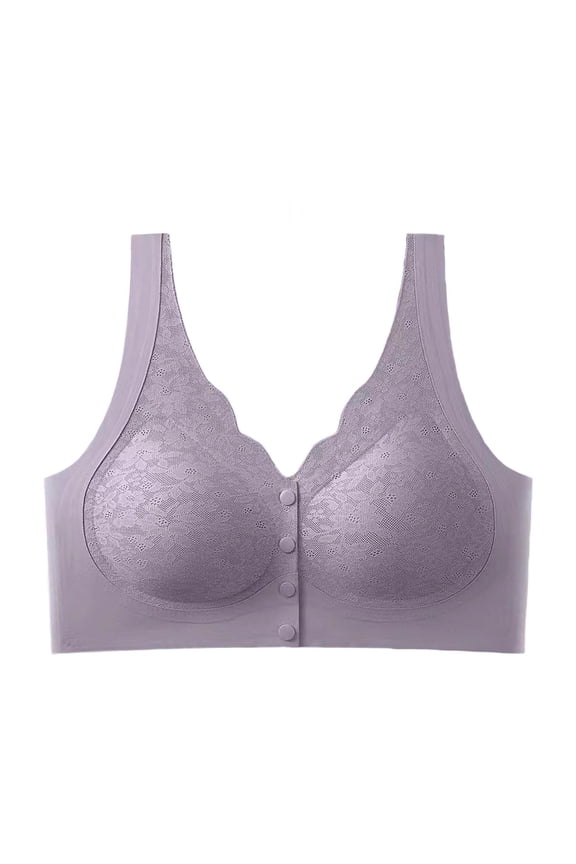 Womens Everyday Bras, Front Closure Bras for Odler Women Gathering Plush Size Bras Thin Cup Wireless Bras Full Coverage T-Shirt Bralettes L-3XL