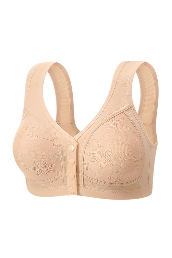 Womens Everyday Bras, Front Closure Bras for Women Seamless Wireless Push Up Bra No Underwire Full Coverage Comfort Bras Mastectomy Bralettes 36-44