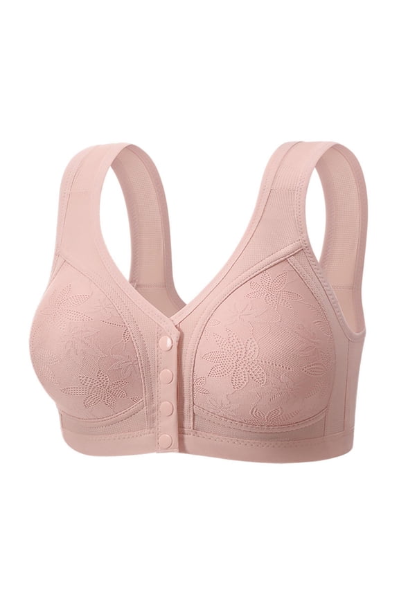 Womens Everyday Bras, Front Closure Bras for Women Seamless Wireless Push Up Bra No Underwire Full Coverage Comfort Bras Mastectomy Bralettes 36-44