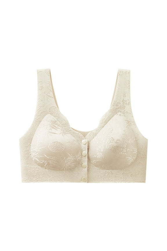 Womens Everyday Bras, Front Closure Bras for Women Seamless Wireless Push Up Bra No Underwire Full Coverage Comfort Bras Mastectomy Bralettes M-4XL