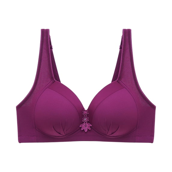 Womens Everyday Bras, Padded T Shirt Bras for Women Push Up Comfort No Underwire Brassiere Wide Strap Full Coverage V Everyday Bras M-3XL