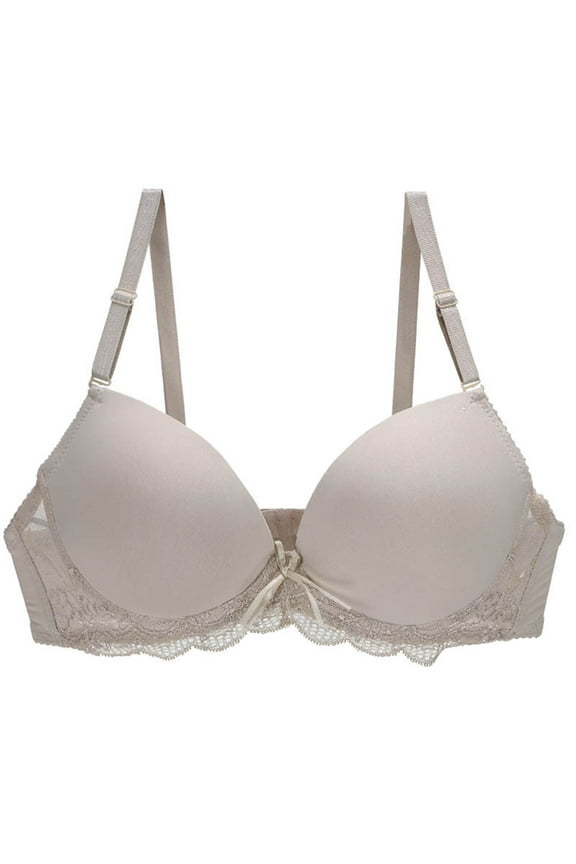 Womens Everyday Bras, Push Up Lace T Shirt Bra Underwire Support Plunge Full Coverage Everyday Bras for Women Add 2 Cup S-3XL