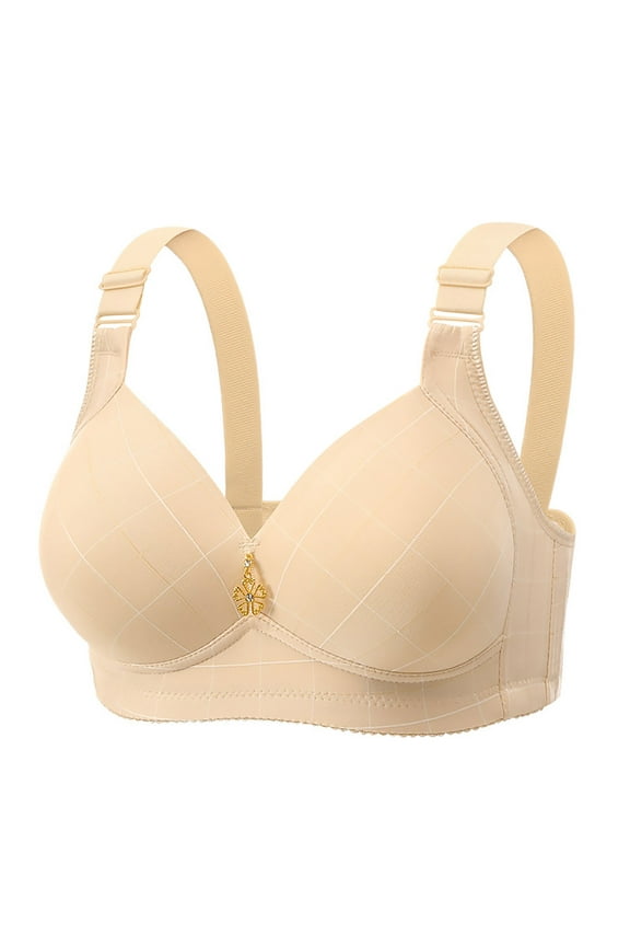 Womens Everyday Bras, Push Up Padded Bras for Women Add 2 Cups Plunge Full Coverage T Shirt Everyday Bra Seamless Underwire Support S-3XL