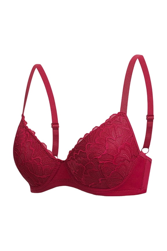 Womens Everyday Bras, Push Up Bras for Women Add 2 Cups Sexy Lace Cleavage Extra Padded Plunge Bra Underwire Mother Gifts