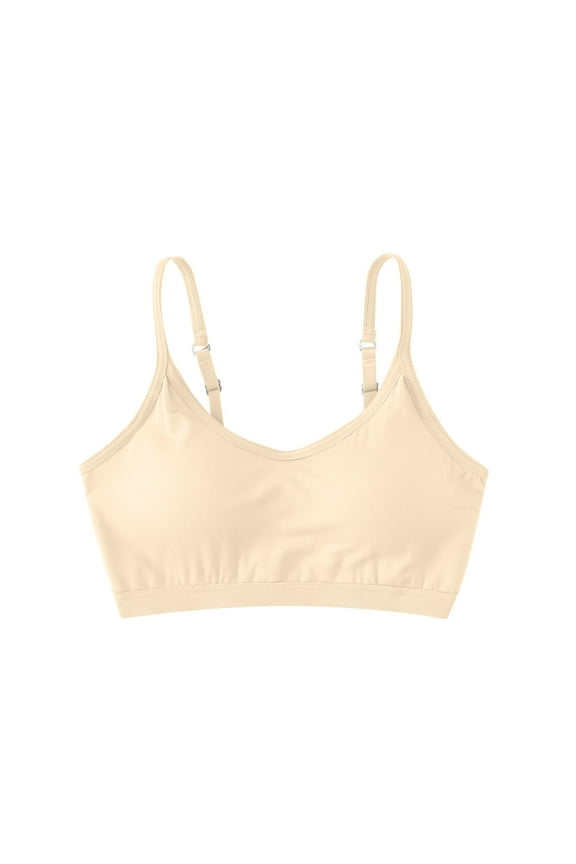 Womens Everyday Bras, V Neck Bralettes for Women Padded Bralette with Spaghetti Straps Seamless Bra M-2XL