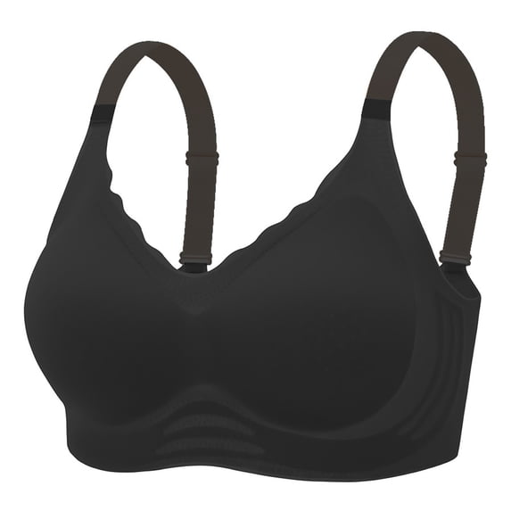 Womens Everyday Bras, Women's Seamless Wireless Supportive Bra Push Up Comfort Soft No Underwire Full Coverage Deep V T-Shirt Bra M-2XL