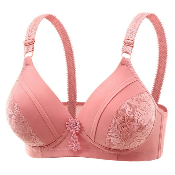 Womens Everyday Bras, Women's Wireless Bra No Underwire Seamless Push Up Bra Comfort Full Coverage Padded Soft Vneck Everyday Bralette 36-42