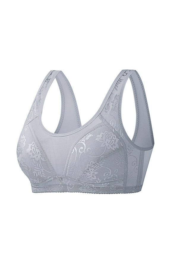 Womens Everyday Bras, Women's Wireless Bras Comfortable Floral Bra No Underwire Bra Full Coverage Lift Bralette Everyday Seamless Tshirt Bras 38-46