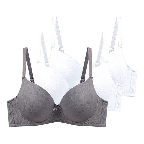 Womens Everyday Bras, Womens 3pcs Wireless Seamless Bras Deep V No Underwire Push Up Bras Supportive Full Coverage Bralettes Plunge T Shirt Bra 85-110